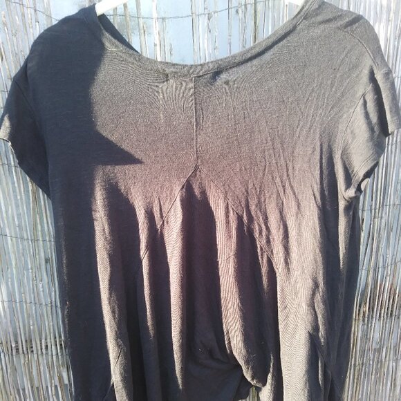 Mossimo Solid Black Lightweight Tee with Cap Sleeves Women's XS - Picture 7 of 8